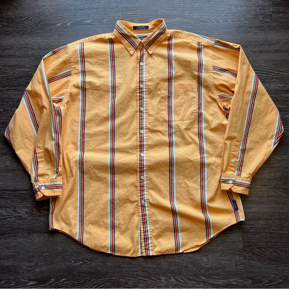 VTG Daniel Cremieux Collection Yellow Striped Button Down Shirt